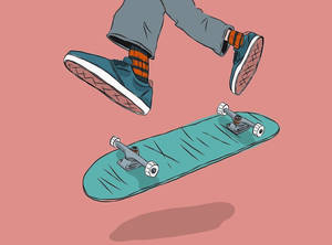 Skater Boy Aesthetic Pastel Pink Wallpaper