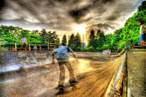 Skater Boy In Skate Park Wallpaper