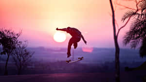 Skater Taking Flight Wallpaper