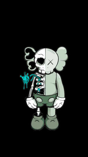 Skeleton Cartoon Character Smartphone Wallpaper Wallpaper