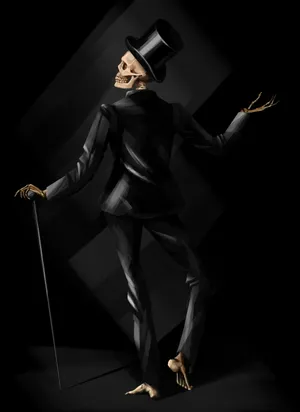 Skeleton With Top Hat Wallpaper