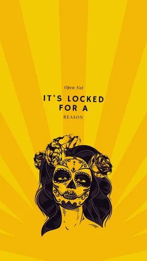 Skeleton Woman In It’s Locked For A Reason Wallpaper