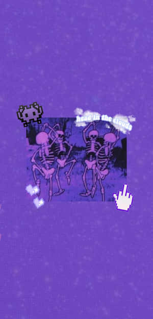 Skeletons Digital Collage Soft Indie Aesthetic Wallpaper