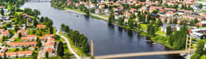 Skelleftea Aerial View Sweden Wallpaper