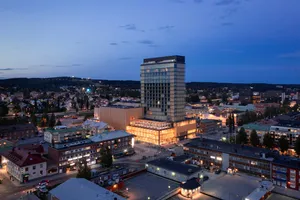 Skelleftea Cityscape Dusk Wallpaper