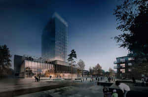 Skelleftea Cultural Center Dusk View Wallpaper