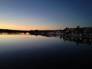 Skelleftea River Dusk Reflection Wallpaper