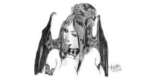 Sketch Of A Succubus Wallpaper