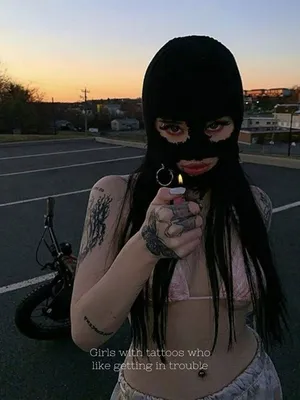 Ski Mask Girl With A Lighter Wallpaper