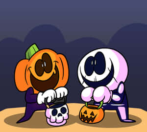 Skid_and_ Pump_ Halloween_ Adventure Wallpaper