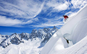 Skiing Mountain Slope Wallpaper