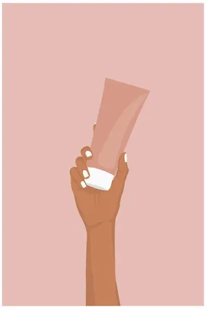 Skincare Product In Hand Illustration Wallpaper