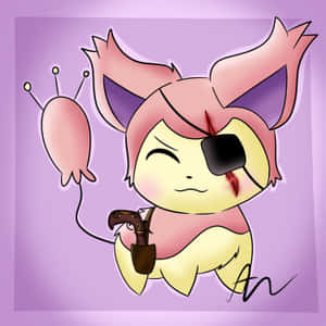 Skitty With Eye Patch Wallpaper