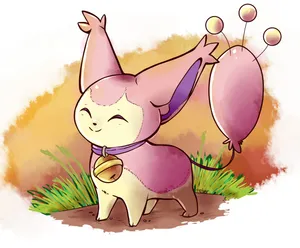 Skitty With Large Bell Wallpaper