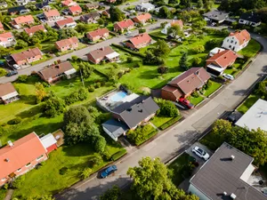 Skovde Sweden Suburban Aerial View Wallpaper