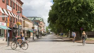 Skovde Sweden Sunny Day Street Scene Wallpaper