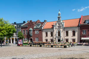 Skovde Sweden Town Square Wallpaper