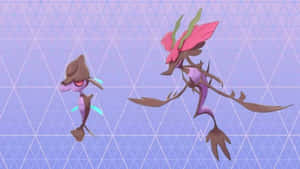 Skrelp And Dragalge On Purple Background Wallpaper