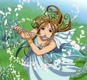 Skuld Playing Flutein Meadow Wallpaper