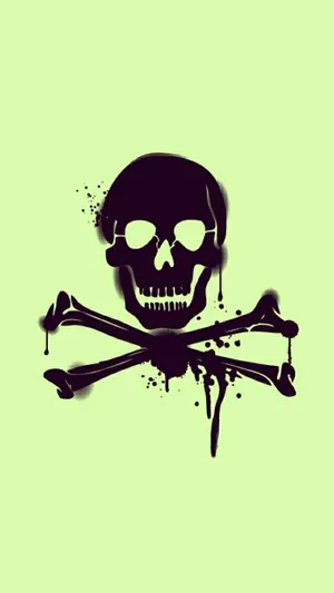 Skull And Crossbones Black Ink Wallpaper