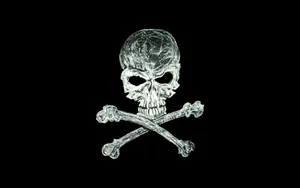 Skull And Crossbones Scary Teeth Wallpaper