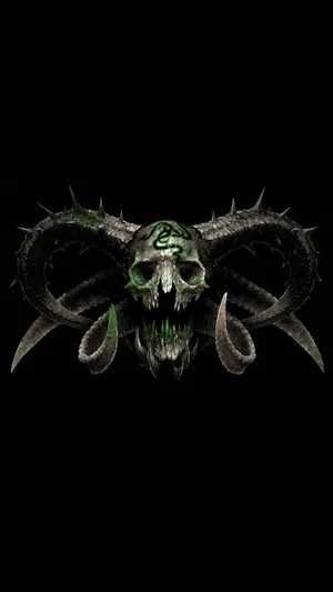 Skull And Crossbones With Long Horns Wallpaper