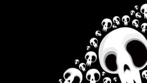 Skull Cascade_4 K_ B W Wallpaper