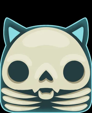 Skull Cat Blooket Character Wallpaper