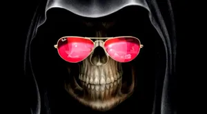Skull Funny Face With Glasses Wallpaper