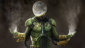 Skull Mysterio In Green Jumpsuit Wallpaper