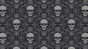 Skull Pattern Paisley Print Wallpaper