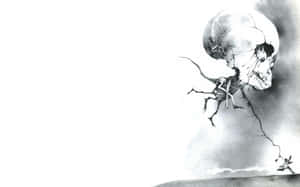 Skulland Tree Illusion Sketch Wallpaper