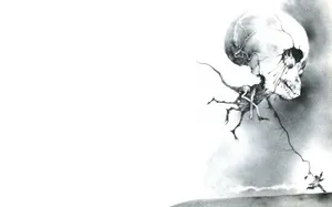 Skulland Tree Illusion Sketch Wallpaper