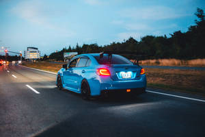 Sky Blue Dusk Subaru Wrx Sti 4k Wallpaper