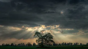Sky Hd With Sun Rays Wallpaper