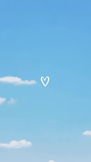 Sky Heart_ Aesthetic_ Blue Wallpaper