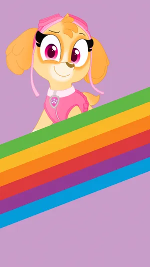 Skye Soars Through Adventurewood With Her Paw Patrol Friends Wallpaper