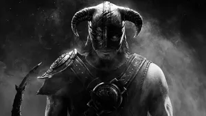 Skyrim Dragonborn: The Legendary Hero Battling An Epic Dragon Wallpaper