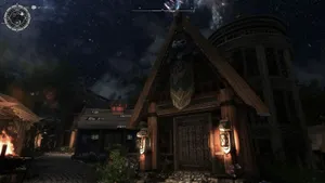 Skyrim S E Nighttime In Whiterun Wallpaper