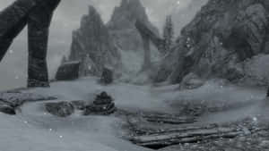 Skyrim_ Snowy_ Mountain_ Passage Wallpaper