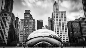 Skyscrapers Behind The Cloud Gate Wallpaper