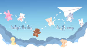 Skzoo Characters Flying High Wallpaper
