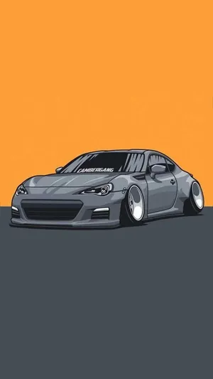 Slammed Sportscar Illustration Wallpaper