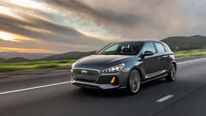 Sleek 2023 Hyundai Elantra At Night Wallpaper