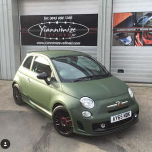 Sleek Abarth 695 Tributo Ferrari Showcasing Its Beauty Under The Clear Sky Wallpaper