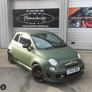 Sleek Abarth 695 Tributo Ferrari Showcasing Its Beauty Under The Clear Sky Wallpaper