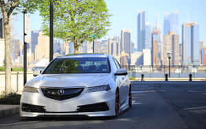 Sleek Acura Tlx Sport Sedan In Action Wallpaper