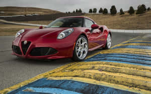 Sleek Alfa Romeo 4c In Action Wallpaper