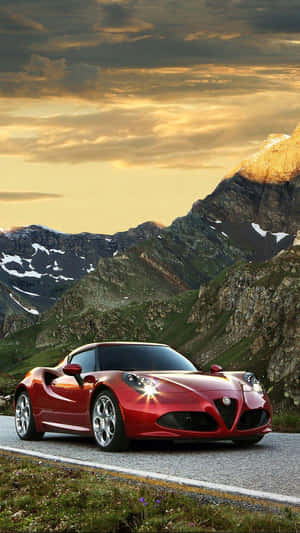 Sleek Alfa Romeo 4c On An Open Road Wallpaper