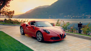 Sleek Alfa Romeo 4c Sports Car Wallpaper